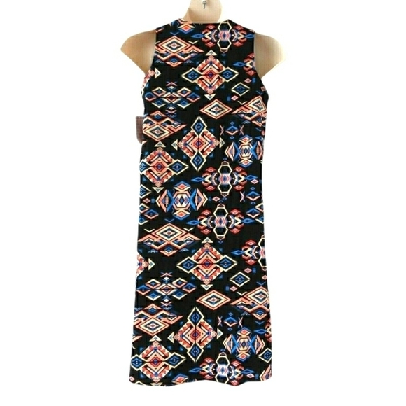 LulaRoe Women's Joy Duster Length Blue Aztec Print Vest Cardigan - Picture 2 of 9